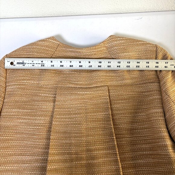Talbots Blazer Size 12 Gold Metallic Back Pleats Short Jacket Career Party - Picture 11 of 11